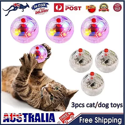 3X Ghost Hunting Cat Ball Motion Light Up Cat Balls LED Motion Activated Pet Toy • $14.88