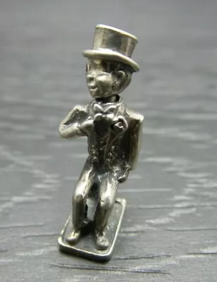 Vintage Sterling Silver Ventriloquist Charlie McCarthy 3d Pendant Charm ( Moves • $29.99