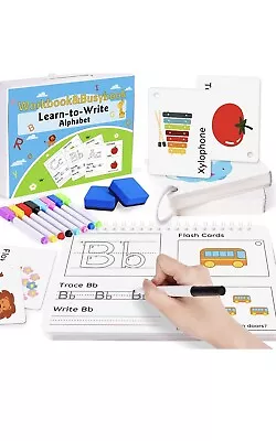 $17.99 • Buy Crisschirs Preschool Workbook Busy Book Dry Erase Letters Practice Book With Mar