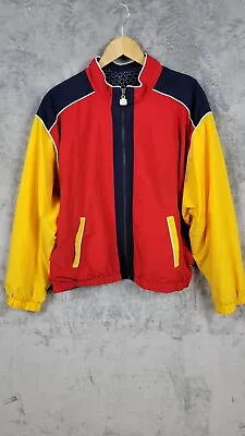 Vintage Tennis Jacket Women's Large Colorblock Tail Zip Up Retro 90s  • $29.72