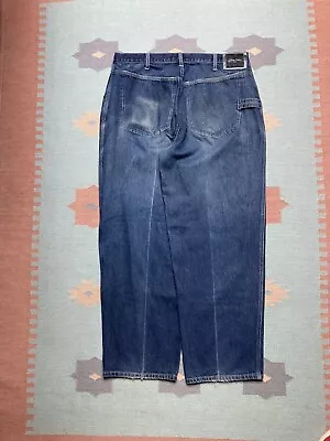 Vintage Y2k Baggy Jeans Sean John Embroidered Wide Leg Pipes Faded 38x32 • $30