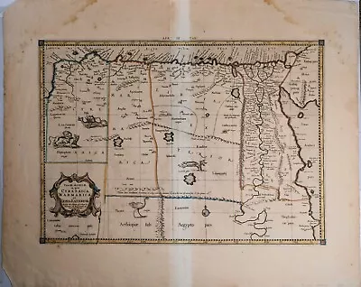 Original Mercator Map Of North Africa. Egypt Libya. Ptolemy. Lions & Dragons. • $399