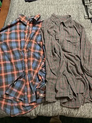 Lot Of 2 Mens Flannel Shirts Size Xtra Large Tommy Hilfiger And Faded Glory • $29.99