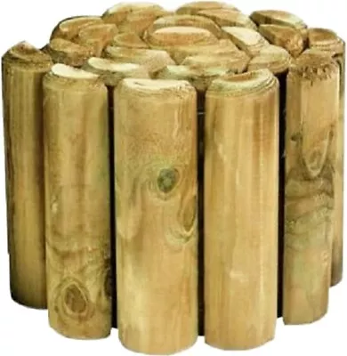 AAMEN Log Roll Border Edging 1.8m Long Garden Edging Border Wood Log Roll Edging • £15