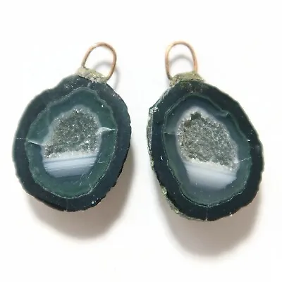 Distressed Tabasco - Tiny Mexican Geode Polished Halves With Ring  TABD28 • $18.60