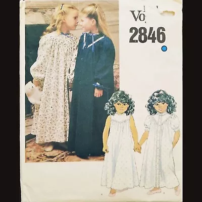 Vintage Vogue Children's Robe & Nightgown Pattern #2846 Size 6 UNCUT • $9.99