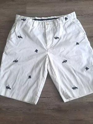 Vintage Polo Ralph Lauren All-Over Polo Players Embroidered Pony Shorts Sz 36 • $29.99