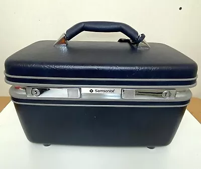 Vintage Samsonite Silhouette Train Case Luggage Makeup With Tray No Key Blue • £28.50