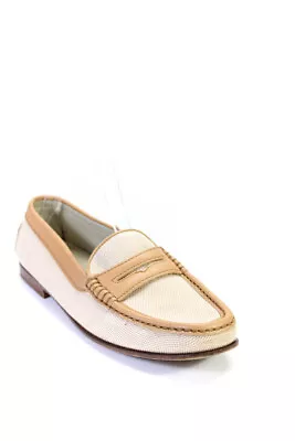 Tods Womens Beige Brown Leather Slip On Driving Loafer Shoes Size 9 • $85.39