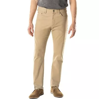 Member's Mark Men's Straight Fit Mason 5 Pocket Stretch Pant Size 38 X 32 Khaki • $16.58