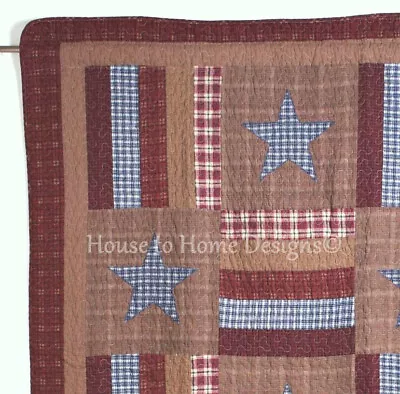 BARNWOOD STAR PATCH 3pc King QUILT SET : FARMHOUSE COUNTRY BROWN CABIN PLAID  • $82.45