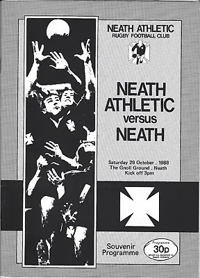 Neath Athletic v Neath 29 Oct 1988 RUGBY PROGRAMME • £7.99