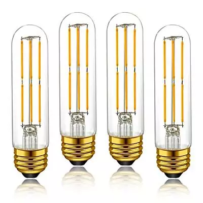 T10 LED Tubular Light Bulbs Warm White 2700K 6W Dimmable 60 Watt 4-Pack • $27.91