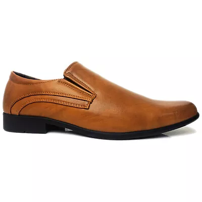 Mens Formal Shoes Faux Leather Smart Dress Wedding Office Work Casual Boots Mocs • £12.99