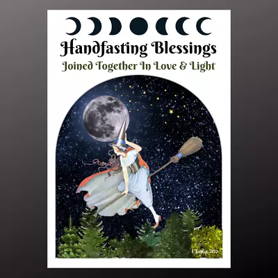 Handfasting Blessings Love Light Card Witch Moon Personalise Goddess Wicca Pagan • £2.99