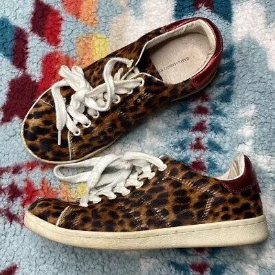 Isabel Marant Bart Leopard-Print Calf Hair Low-Top Sneakers 36 • $74.25