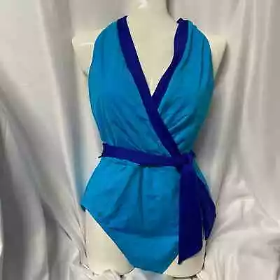 Allen B By Allen Schwartz Swimsuit One Piece Tie Belt Size 12 • $22