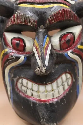 200 OLD DEVIL PASTORELA WOODEN MEXICAN MASK Wood MEXICO MICH. Original Patina • $62