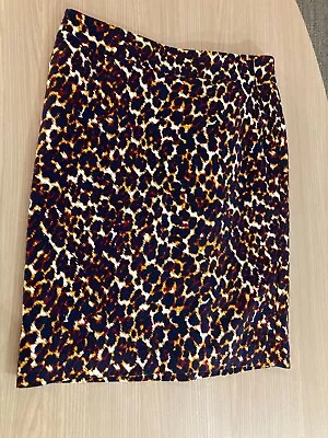 Merona Leopard Print Skirt 4 Straight Midi Polyester Blend Zipper Lined • $12.99