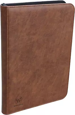 WINTRA 504 Pockets Classical Brown Leather Card Binder Premium 9-Pocket Trading • $36.38