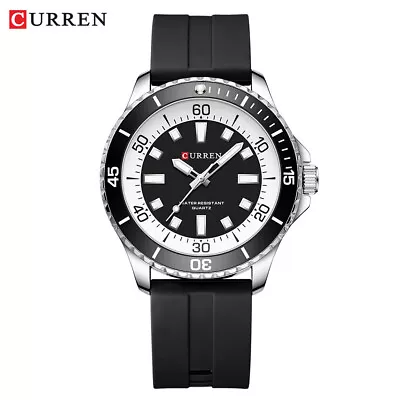 Mens Analog Sport Watch Waterproof Casual Rubber Strap Quartz Wrist Watches • £14.69