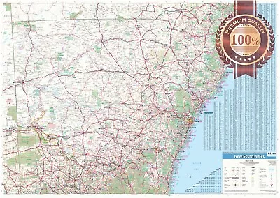 Detailed New South Wales State Roads Nsw Australia Map Of Aus  Premium Poster • $19.95