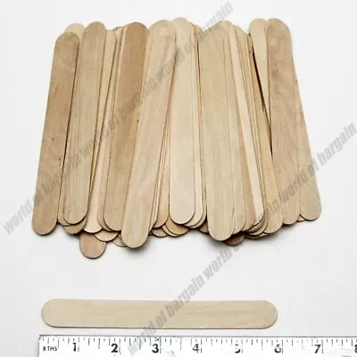 50 Pcs JUMBO WOODEN POPSICLE STICKS 6 X 3/4  Wood Craft Stick School Art C009 • $7.95