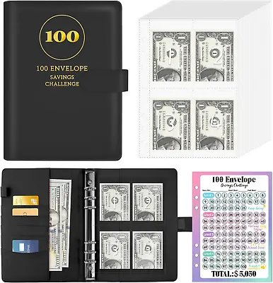 100 Envelopes Money Saving Challenge With Reusable Tracker Envelope Savings Cha • $12.42