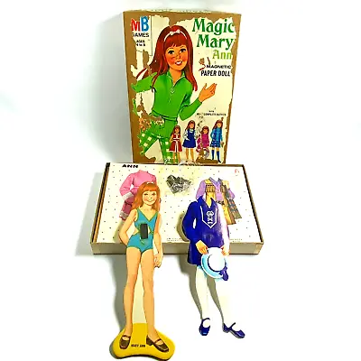 Magic Mary Magnetic Ann Paper Doll Set Fashion Outfits Milton Bradley 1972 Vtg • $18.50