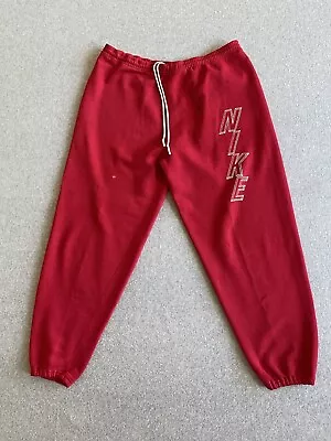 Vintage Nike Sweatpants Mens XL Red Cotton Spellout Sweats Pants Joggers USA 80s • $49.99