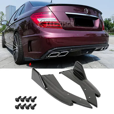 For Mercedes-Benz C-Class W204 Gloss Rear Bumper Spoiler Lip Splitter Diffuser • $40.30