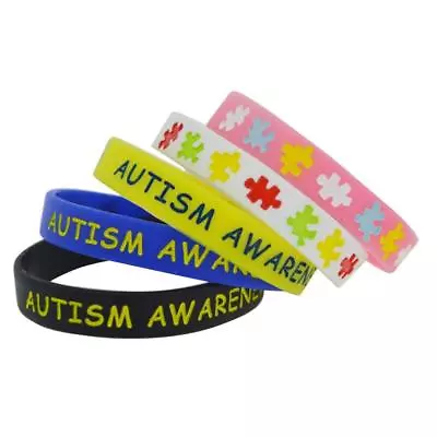 £3.99 • Buy (X2) AUTISM AWARENESS Medical Wristbands Alert Silicone Wristband Bracelet UK  