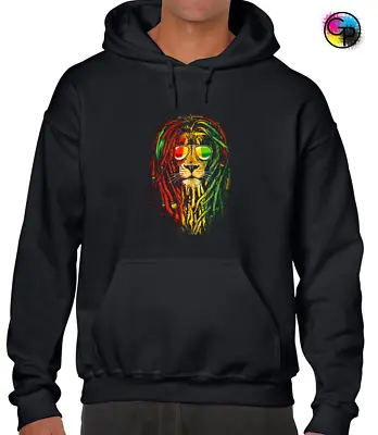 Reggae Lion Hoody Hoodie Jamaica Flag Ganja Weed Music Peace Rasta • £15.99