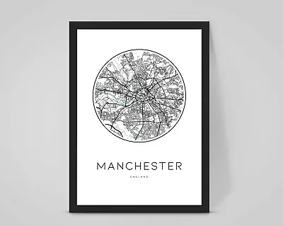 Personalised MANCHESTER CITY Map ANY CITY/COUNTRY Travel Poster Artwork Gift • £23.47