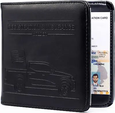 Car Registration And Insurance Holder Magnetic Closure Embossed Card Document • $22.49