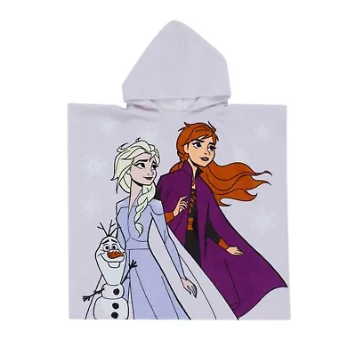 Disney Official Frozen Elsa Anna Olaf Hooded Towel Poncho 120x60cm 100% Cotton • £9