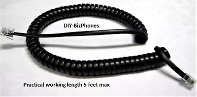 Inter-Tel Encore Black Handset Cord ECX1250 ECX2250 Phone Receiver Curly 9Ft • $6.99