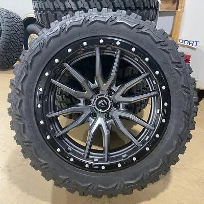 22x10 Fuel D680 Rebel Gray Wheels Rims 35  MT Tires 6x5.5 21 22 23 Ford Bronco • $3229.05