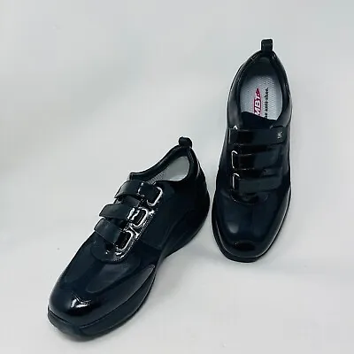 MBT Rocker Walking Comfort Shoe Sneakers Black Leather Patent Suede Womens 10 • $50.88