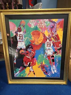 LEROY NEIMAN MICHAEL JORDAN THE LAST DANCE 24x20 Framed Picture Poster Art • $399.99