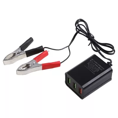 Alligator Clip Converter DC12V-24V QC3.0 USB 5V3A Fast Charger Power Adapter • $21.18