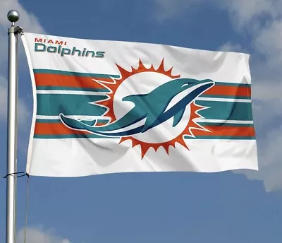 MIAMI DOLPHINS-Deluxe 3'x5' Outdoor Flag/Banner-NFL-New-SHIPS FAST! • $23.99