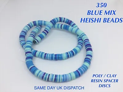£2.99 • Buy Blue Mix  Polymer Clay Heishi Disc Beads  6mm  350 - 360 Pcs Jewellery Making 