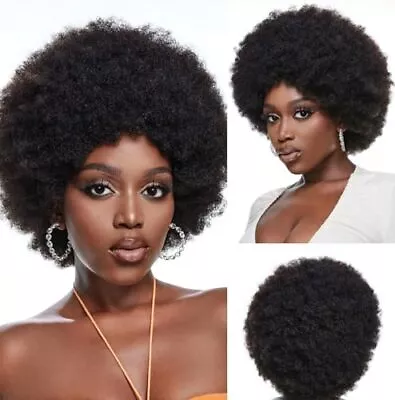 Anicekiss Afro Wigs 70’s Afro Wig Human Hair For Women Afro Kinky Curly Hair ... • $40.13