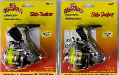(lot Of 2) Mr Crappie Slab Shaker Mcs75 5.0:1 Spinning Reels • $46.75