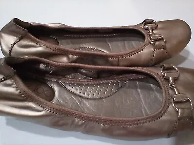 Women's Bronze Me Too Umbo  Ballet Stretchy Flat Size 7.5 Medium • $36.09