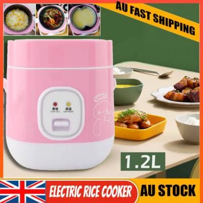 $30.89 • Buy 1.2L Portable Mini Electric Rice Cooker Cooking With Steamer 3 Cups 1-2Person AU