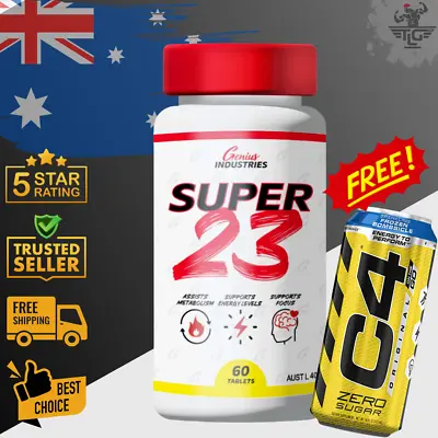 SUPER 23 - STRONG Fat Burner Energy Focus Reduce Bloating + FREE C4 PREWORKOUT • $64.95