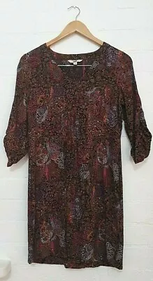 JAG Designer Label Womens Straight Paisley Shift Bohemian Dress Size 10 • $25