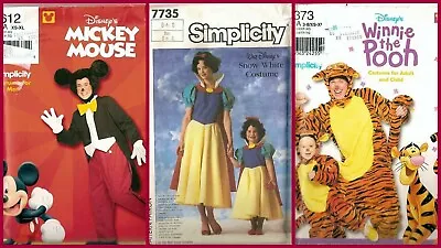 Simplicity Disney Halloween Costume Sewing Pattern Adult Children OOP You Pick  • $12.99